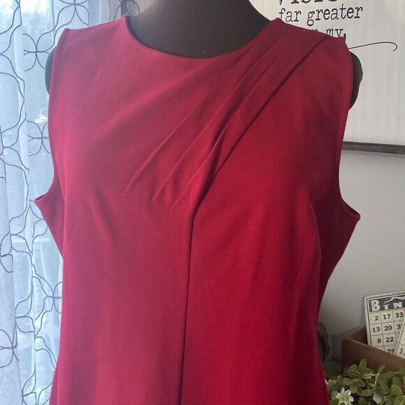 Talbots petites sleeveless dress womens 16 petite red stretchy office career chu - Picture 2 of 8